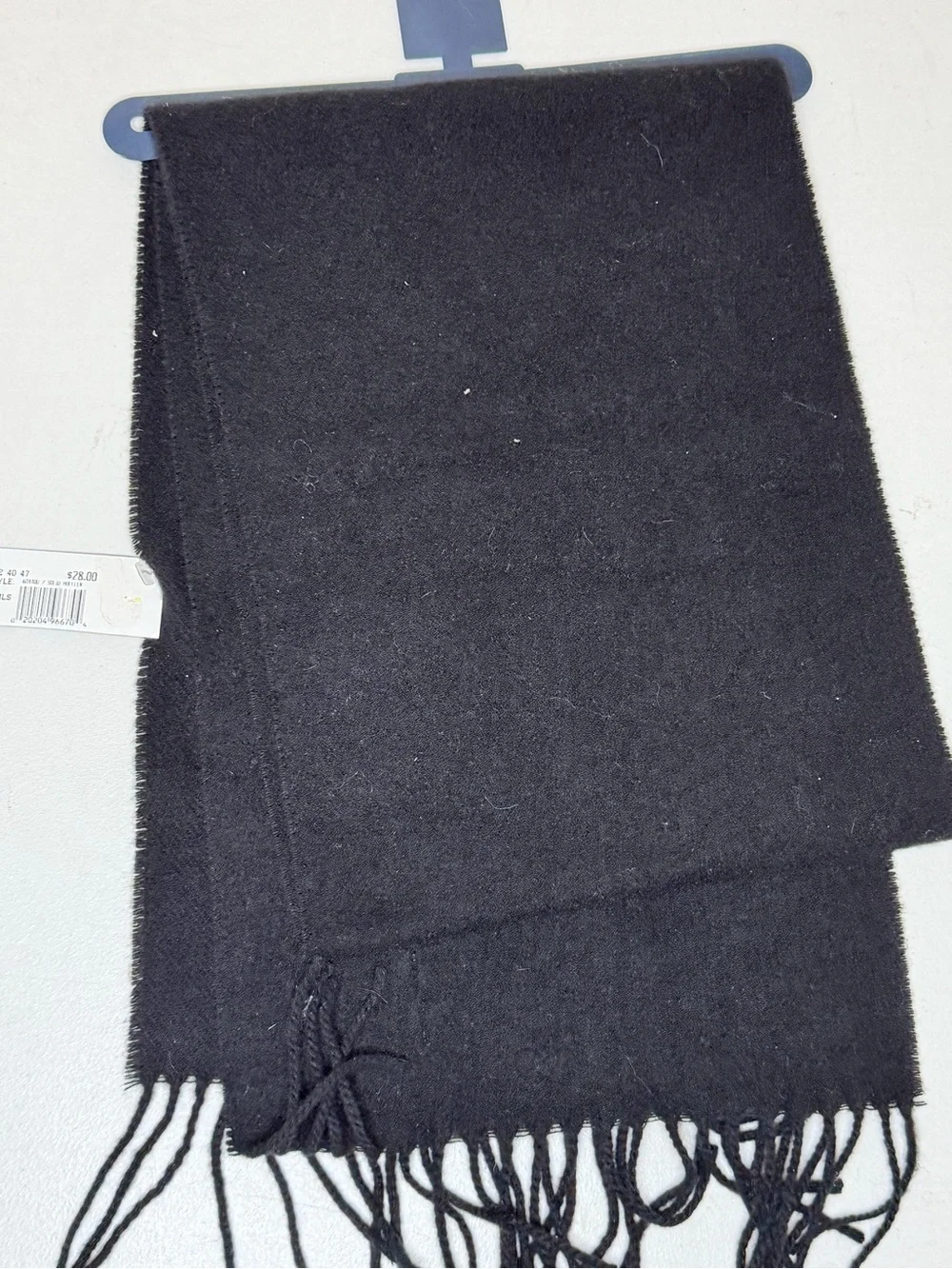 Chaps Black Scarf with Red Logo Accent